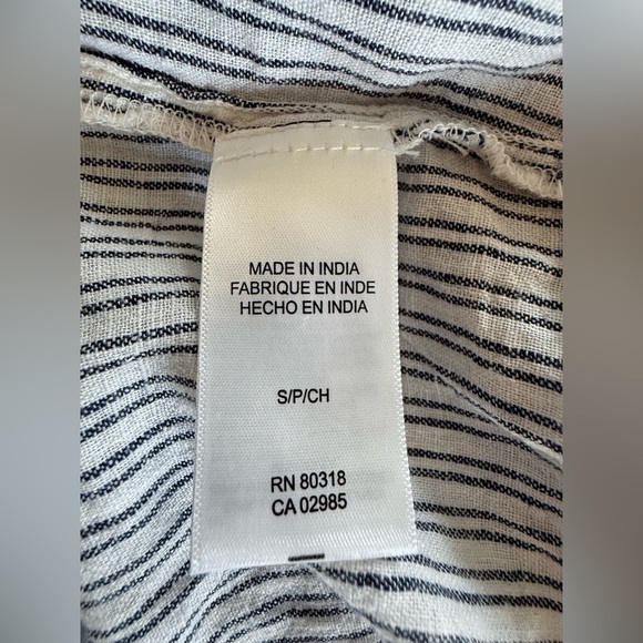 NWT Lucky Brand Linen Striped Sleeveless Tunic Top Small - Picture 4 of 9